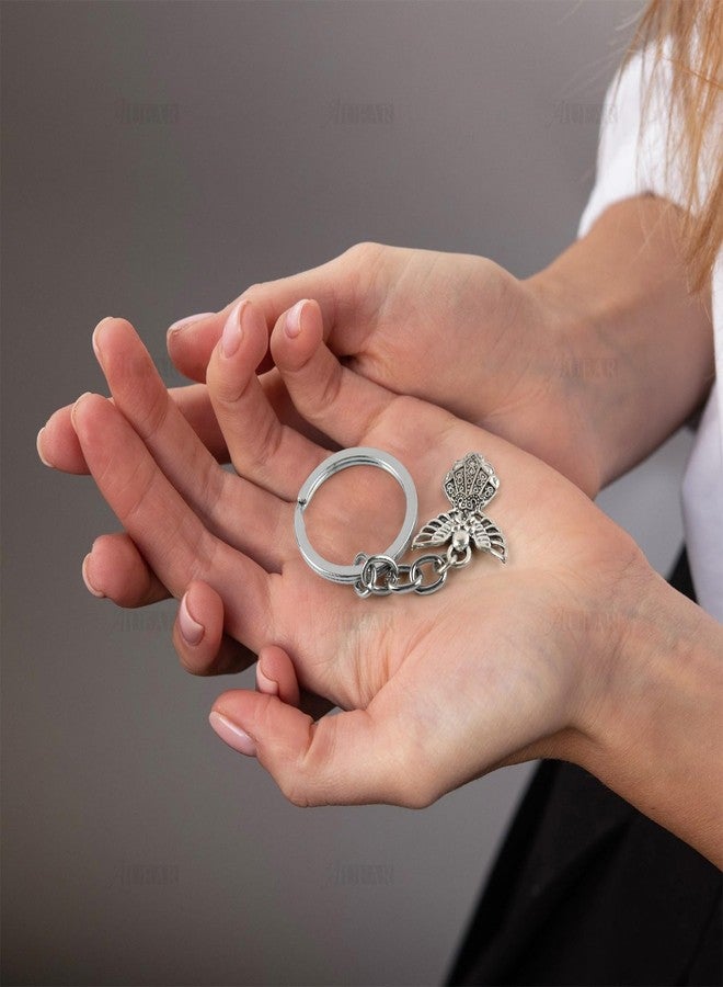 أوير أويير، عبوة من 20 قطعة من حلقات مفاتيح على شكل ملاك حارس فضي اللون، حلقات تعليق للمفاتيح، مناسبة لتعليقها على الحقائب والأحزمة، إكسسوارات فنية وحرفية يدوية، هدايا للحفلات. - Image 5