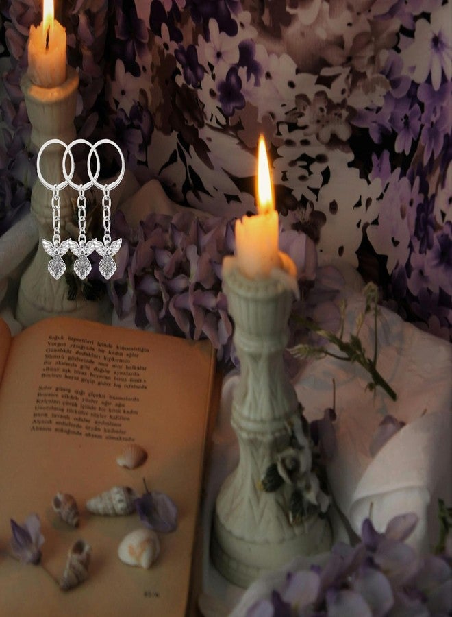 أوير أويير، عبوة من 20 قطعة من حلقات مفاتيح على شكل ملاك حارس فضي اللون، حلقات تعليق للمفاتيح، مناسبة لتعليقها على الحقائب والأحزمة، إكسسوارات فنية وحرفية يدوية، هدايا للحفلات. - Image 4