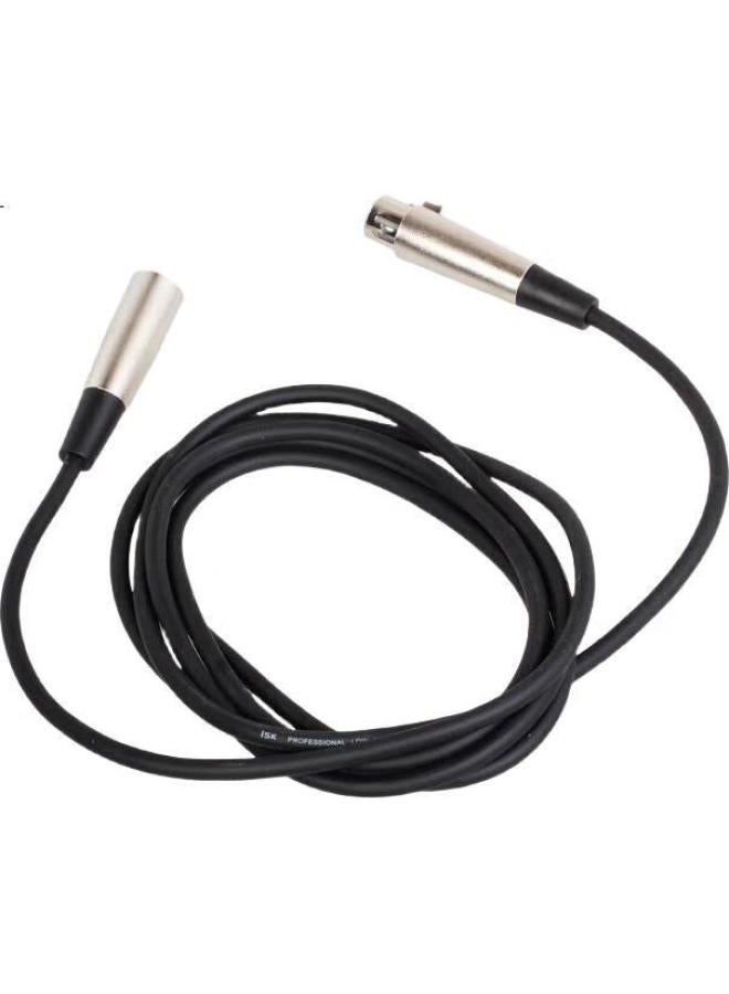 isk كابل صوت إيسك C-1 عالي الجودة مزدوج البطاقة XLR، موصل XLR ذكر إلى أنثى، كابل إخراج صوت محمي مزدوج النواة، كابل متوازن، أسود - Image 3