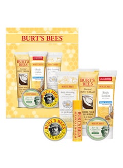 Burts Bees Gifts Ideas  Timeless Minis Set 6 Products  Beeswax Lip Balm Coconut Foot Cream Honey Body Lotion Deep Cleansing Cream ResQ Ointment  Hand Salve