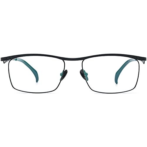 FONEX Pure Titanium Glasses Frame Men Square Magnet Clip On Eyeglasses with Polarized and Night Vision Lens (F85759 Grey with Grey & Night Vision Lens) - Image 4