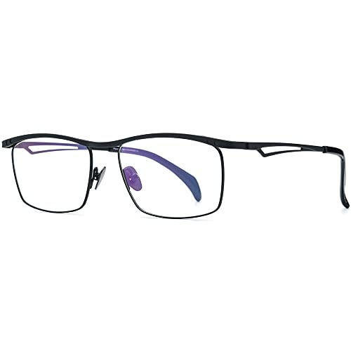 FONEX Pure Titanium Glasses Frame Men Square Magnet Clip On Eyeglasses with Polarized and Night Vision Lens (F85759 Grey with Grey & Night Vision Lens) - Image 5