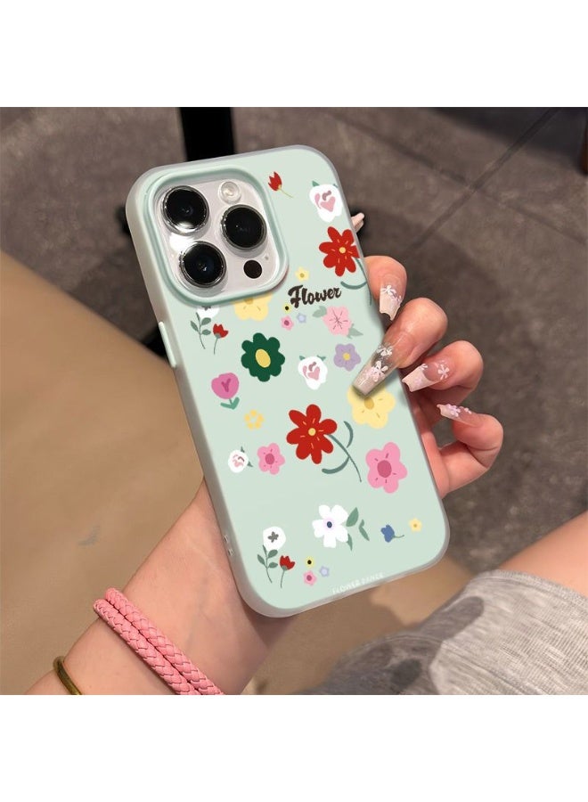 NIBEMINENT A Screen Full Of Flowers Protective TPU Case Cover For iPhone 14, Blue