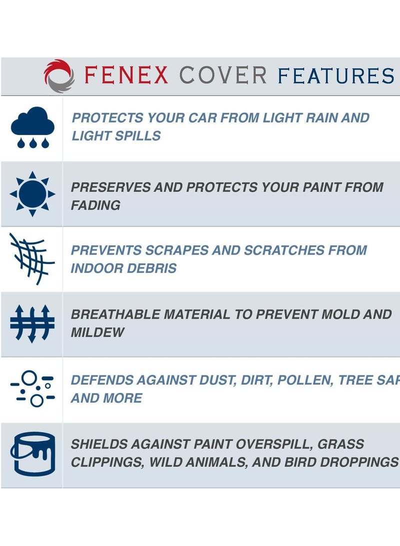 Fenex Car Cover [New Nissan Patrol] – All-Weather Protection | Waterproof, UV-Resistant, Dustproof, Breathable | Indoor/Outdoor Use | Door Zipper & Mirror Pockets | Fits SUV cars (538 × 198 × 177 cm)