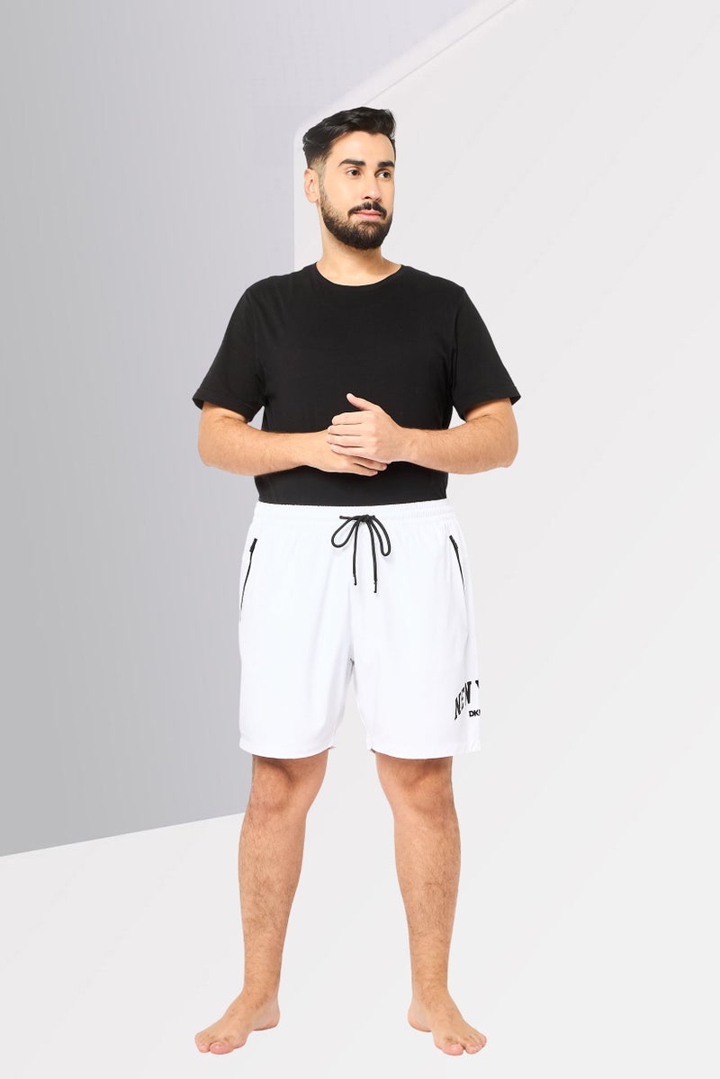 DKNY Men Brand Logo Board Shorts, White - Image 2
