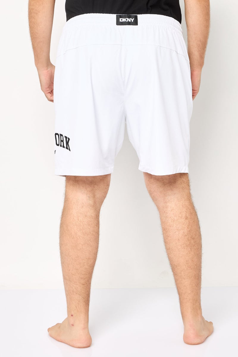DKNY Men Brand Logo Board Shorts, White - Image 4