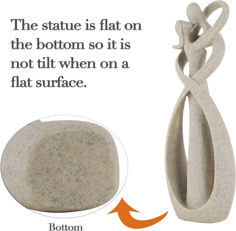 Trycooling Kissing Lovers Statue Abstract Sculpture Resin Statues for Home Decor Modern Home Office Desktop Shelf Bookshelf Decor (Sandstone, Small) - Image 2