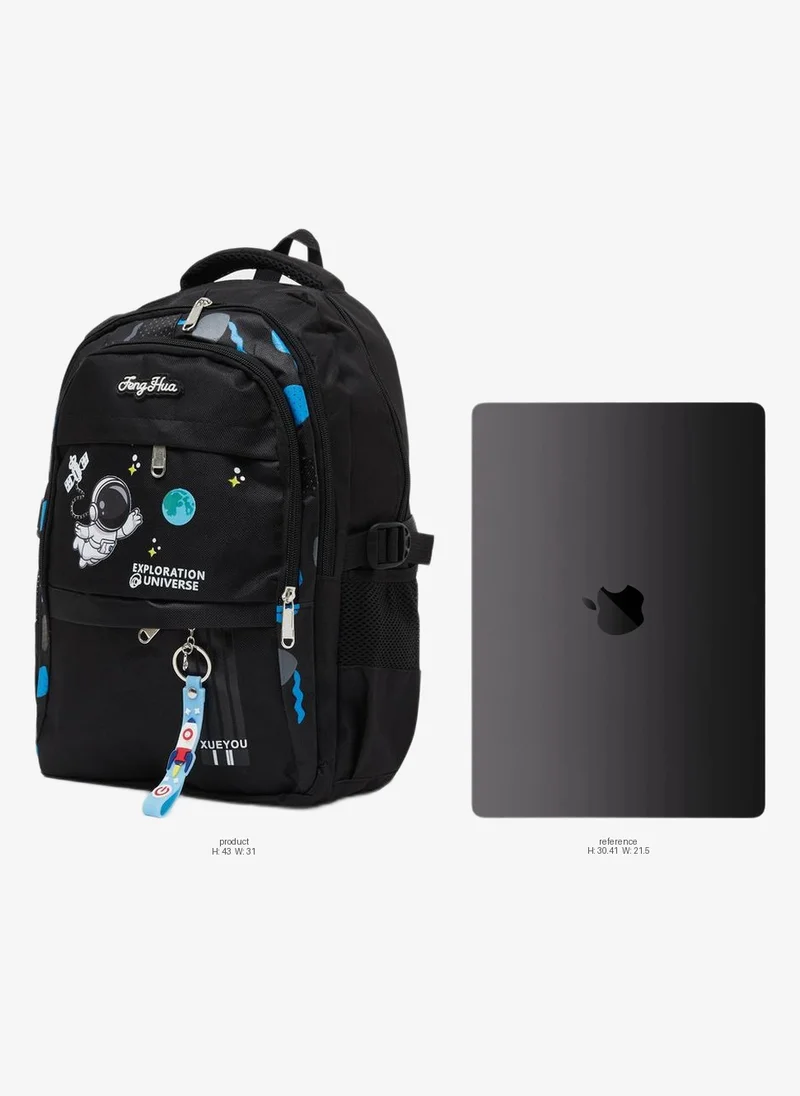 Styli Styli Teen Boys Space-Theme Printed Backpack