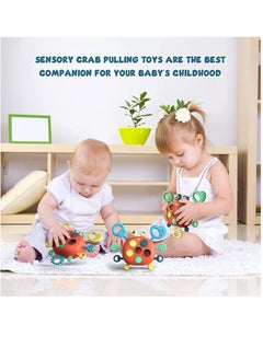 XICEN Cute Crab Push and Pull Toy Montessori Sensory Educational Activity Toys  Silicone Teething Toy for Baby Infants Toddlers  - Image 5