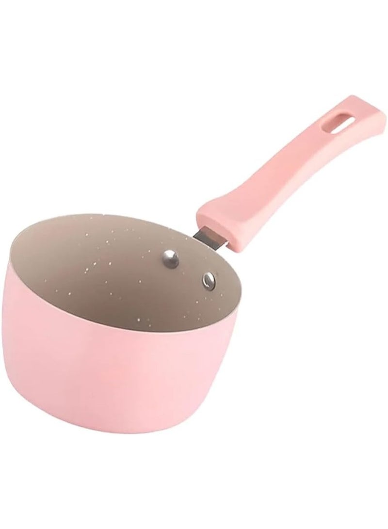Multi Use Granite Casserole For Cooking and Milk Heating with Heat Resistant Handle (12 CM, Pink) - Image 1