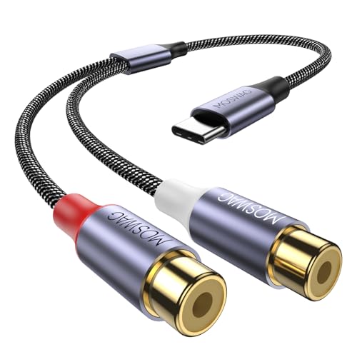 MOSWAG USB C to Dual RCA Stereo Aux Cord Cable Compatible with ComputersLaptopsPhones TabletsMP3SpeakersAmplifiersCar Audio Stereo and Other Devices - Image 1