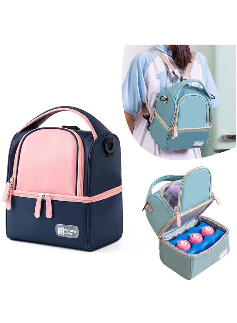 Breast Pump Bag, Cooler Compartment for Breast Pump, Cooler and Moistureproof Bag Double Layer for Mother Breast Milk Pump Lunch Bag Outdoor Working - Image 3