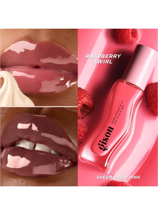 Gisou Honey Infused Lip Oil, 8ml-Raspberry Swirl - Image 3