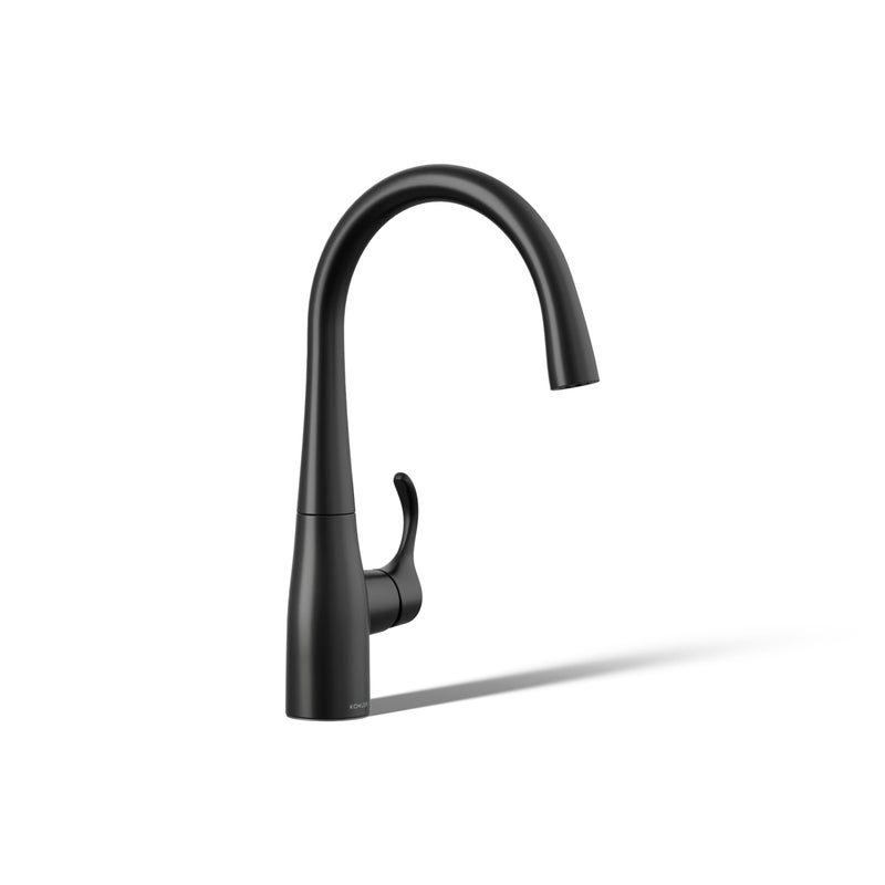 KOHLER K22034BL Simplice Single Handle Kitchen Bar Faucet for Prep Sink Wet Bar Matte Black - Image 2