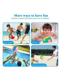 Coogam Inflatable Beach Ball Classic Rainbow Color Birthday Pool Party Favors Summer Water Toy Fun Play Beachball Game For Kid Boys Girls 8 To 12 Inches From Inflated To Deflated (10 Pcs)  - Image 3