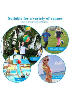 Coogam Inflatable Beach Ball Classic Rainbow Color Birthday Pool Party Favors Summer Water Toy Fun Play Beachball Game For Kid Boys Girls 8 To 12 Inches From Inflated To Deflated (10 Pcs)  - Image 5