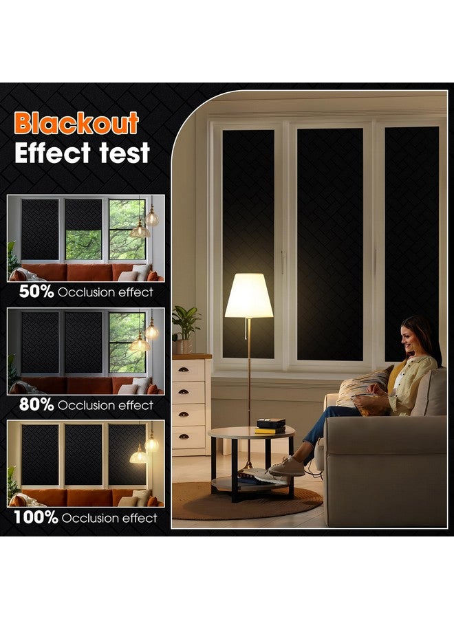 Coavas Coavas Blackout Window Film, 100% Sun Blocking & Darkening Privacy Static Cling Film, No Glue Anti-Glare Removable Cover for Bedroom, Living Room, Heat & UV Rejection, 17.7 x 78.7 inches  - Image 5
