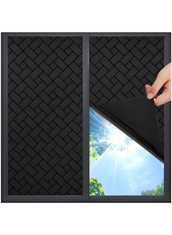 Coavas Coavas Blackout Window Film, 100% Sun Blocking & Darkening Privacy Static Cling Film, No Glue Anti-Glare Removable Cover for Bedroom, Living Room, Heat & UV Rejection, 17.7 x 78.7 inches  - Image 1