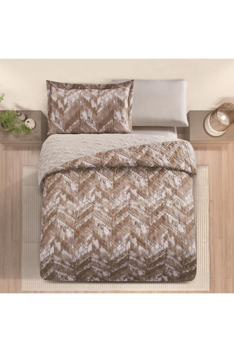 Melen Single  summer bedspread set - 4 pieces - Fits a 200x120 bed - Compressed filling - Aphrodite - Dark Beige - Image 2