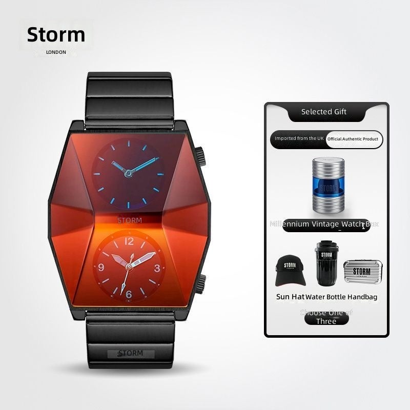 STORM British Imported ZAREX Series Men's Dual Time Zone Retro Fashion Watch 47561 - Image 2