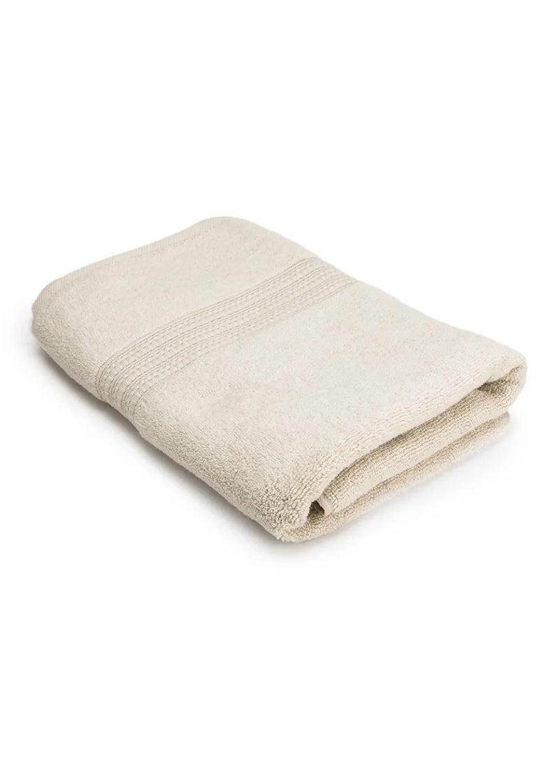 ALKARAM - Al Karam Solid Zero Twist Dobby Terry Bath Towel (Beige) - Image 1