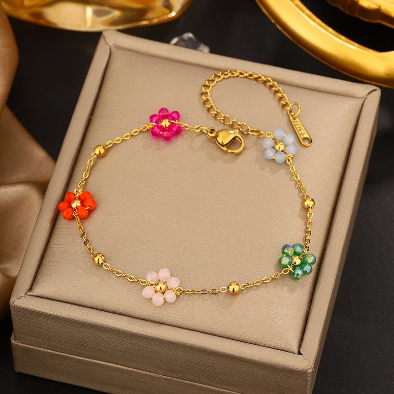 Vital Women's Vintage Titanium Steel Bracelet Set - Heart, Butterfly, Bow & Geometric Designs, Anniversary Gift