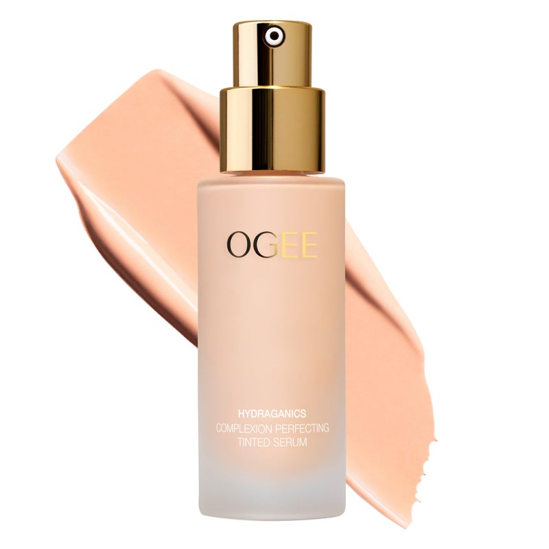 Ogee Complexion Perfecting Liquid Foundation  Lightweight Tinted Moisturizer For Face Poplar 010C  Fair WhitePink Undertones  with Vitamin C  Jojoba Oil  Certified Organic  Made in USA