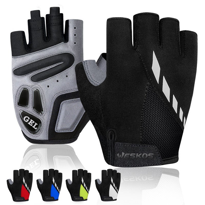 Sports Gloves With Air Cushion Anti Slip Wear Resistant Protection For Fitness Cycling And Outdoor Activities - Image 1