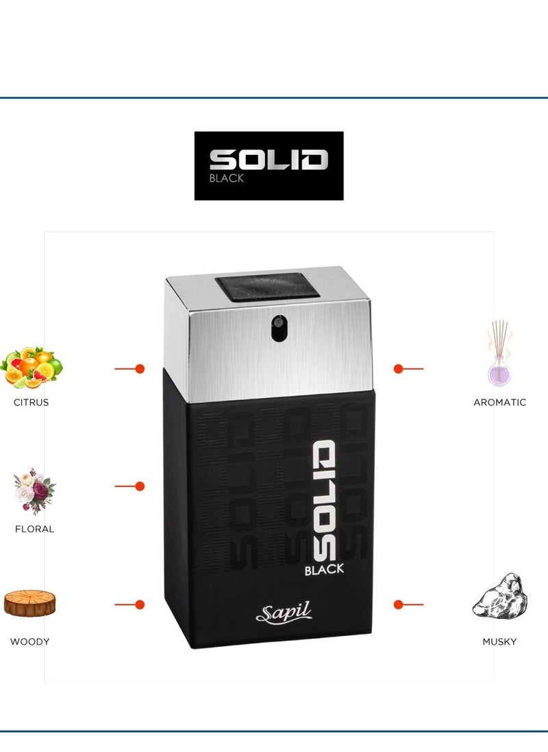 sapil Solid Black 100ml EDT  - Image 3