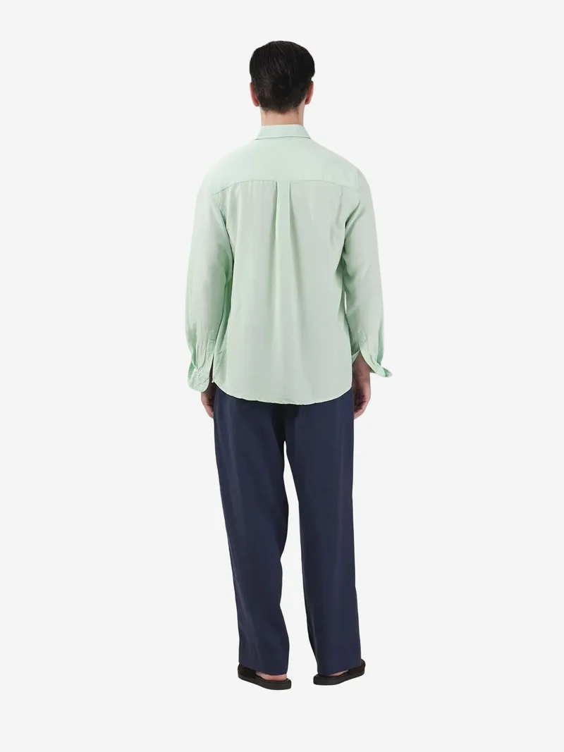 Giesto Mint Green GIESTO Men's Regular Fit Button Collar Solid Tencel Shirt for Men | Best Price UAE