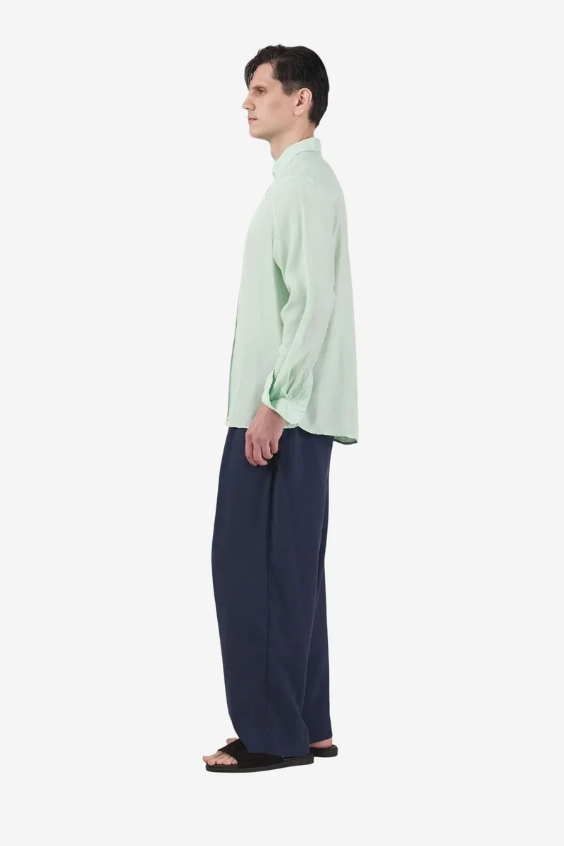 Giesto Mint Green GIESTO Men's Regular Fit Button Collar Solid Tencel Shirt for Men | Best Price UAE