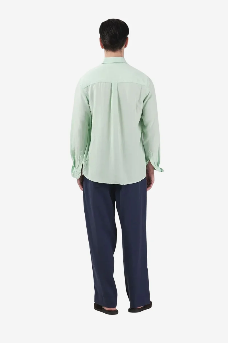 Giesto Mint Green GIESTO Men's Regular Fit Button Collar Solid Tencel Shirt for Men | Best Price UAE