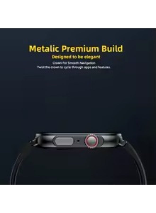 Imiki SF1 Smartwatch – 2.01" AMOLED Screen with 1000 Nits Brightness, Bluetooth Calling, 100+ Sports Modes, IP68 Waterproof Fitness Tracker with Metal Case – Silver + Gray Orange Strap  - Image 2