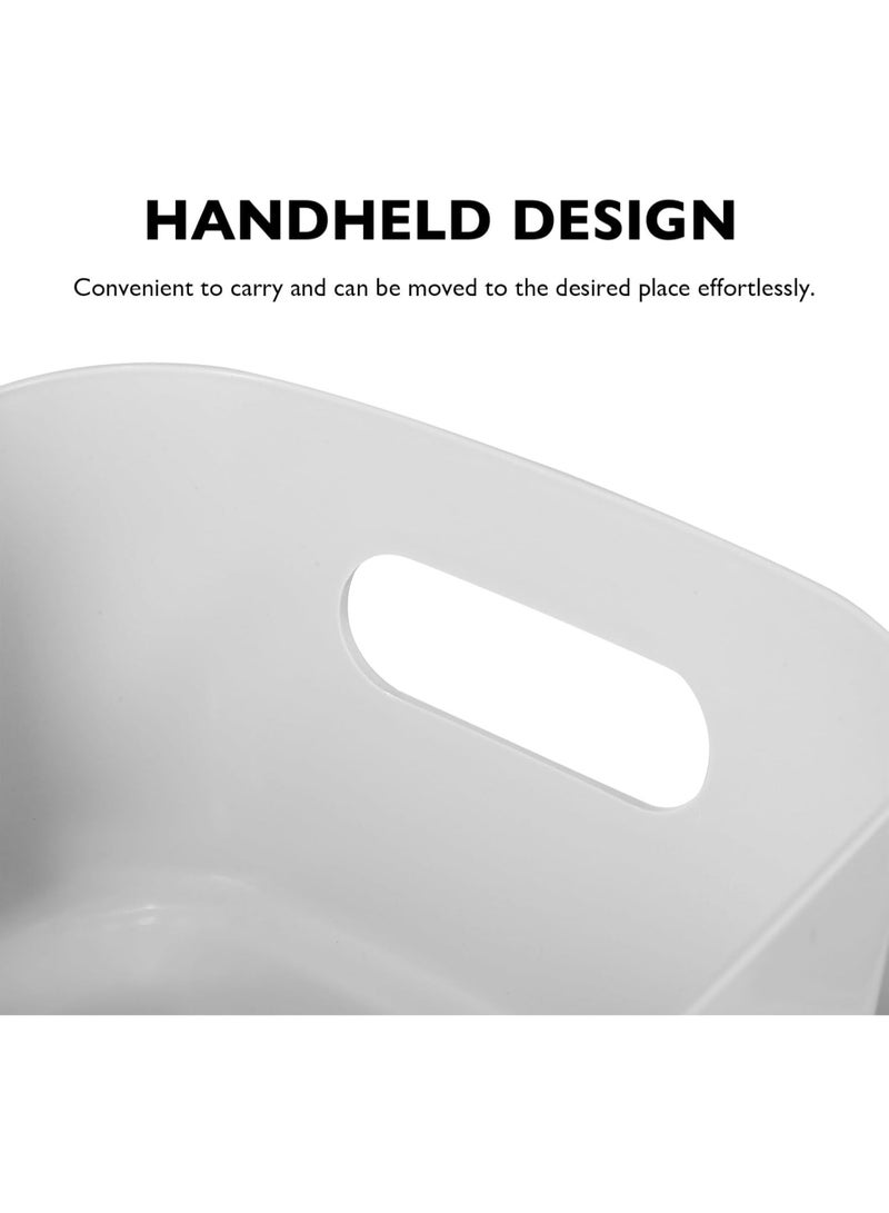 ديوتي مجموعة من 8 سلال تخزين بلاستيكية بمقابض، منظمات متعددة الأغراض للمطبخ والحمام والمكتب والمخزن، وصناديق تنظيم الخزانة (4 بيضاء و4 رمادية) - Image 2