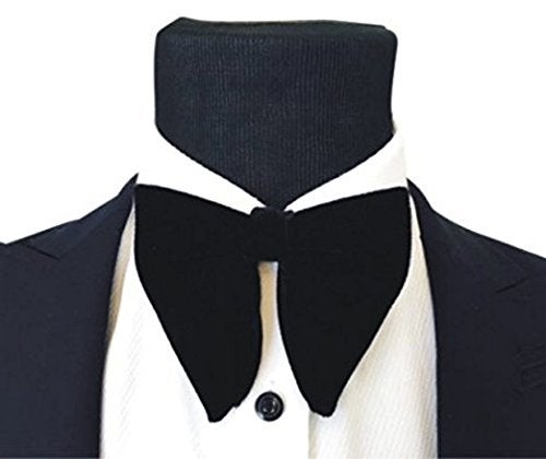 BOGZON Black Velvet Bow Ties Mens Pre-Tied Satin Formal Tuxedo Big Bowtie Oversized Bow Knot, 1, Medium - Image 2