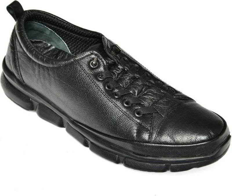 فوكس شوز P555191203 Black Leather Comfort Orthopedic Sole Women's Shoes