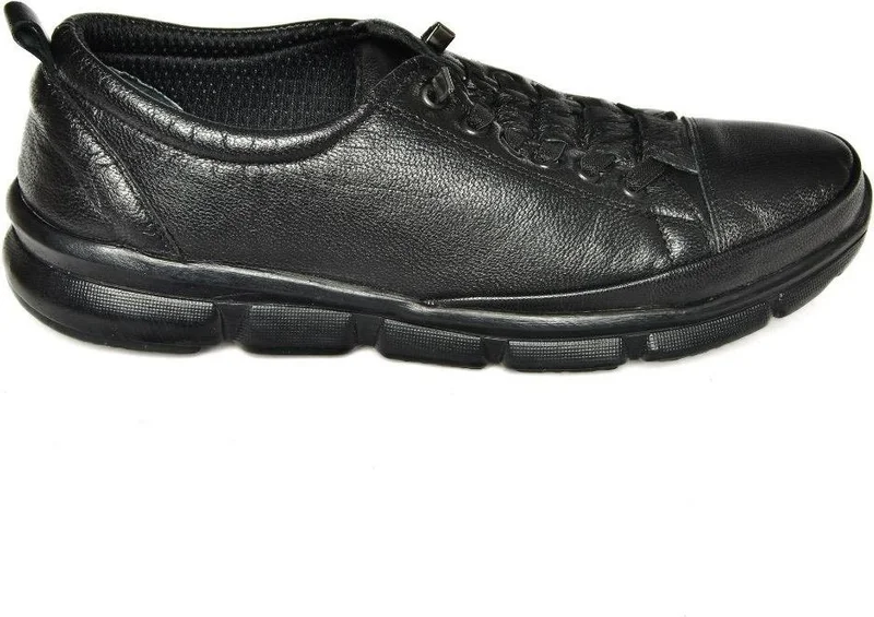 فوكس شوز P555191203 Black Leather Comfort Orthopedic Sole Women's Shoes