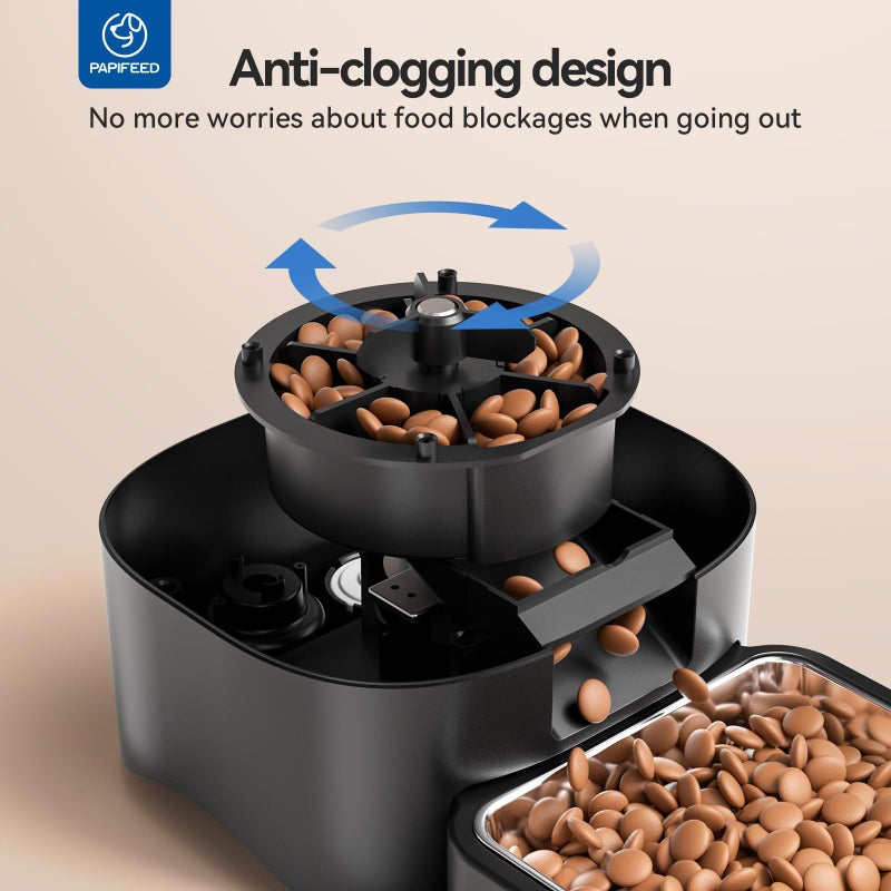 PAPIFEED Automatic Cat Feeder,Camera 1080P HD - 6L Pet Feeder, 2.4/5G WiFi Smart App Control, Bluetooth Assist Link,Wide-Angle Lens,Automatic Feeder for Small and Medium-Sized Pets (WiFi 2.4G) - Image 5
