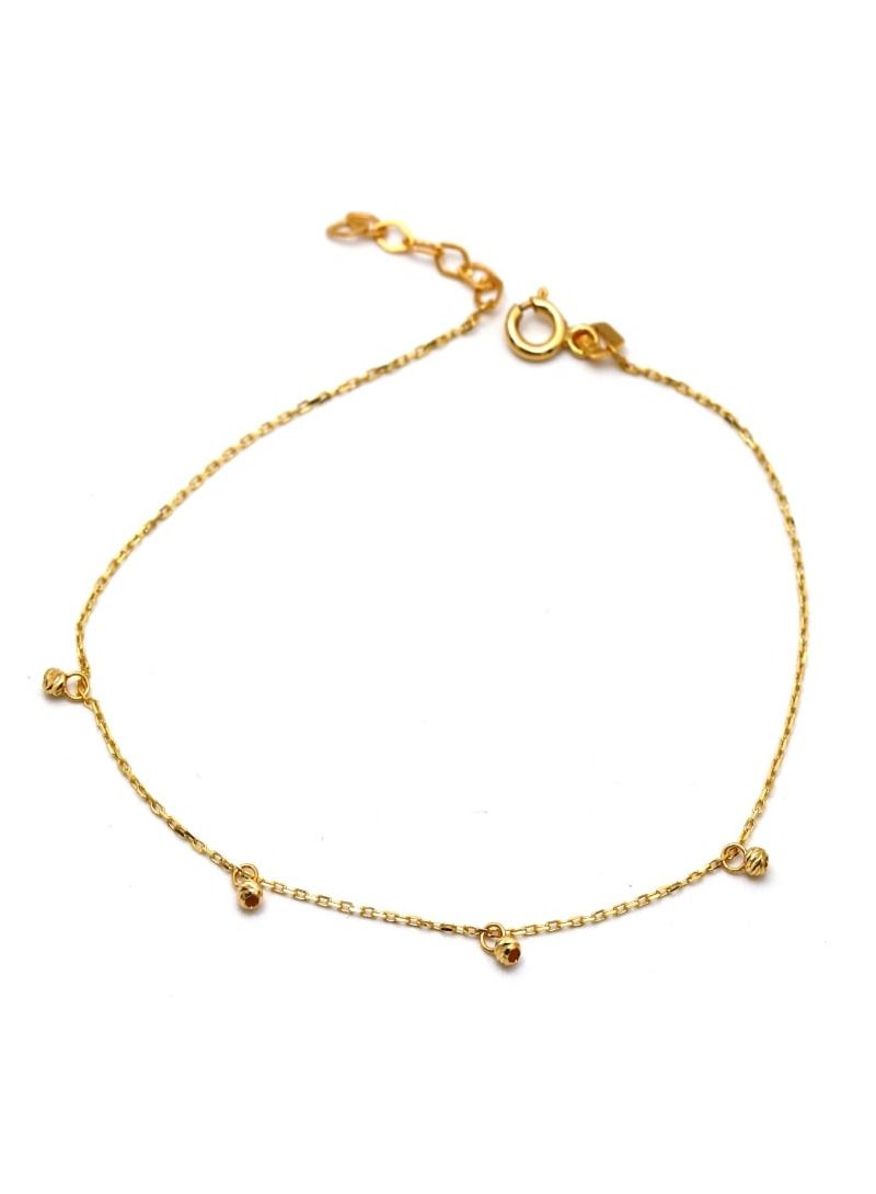 Real Gold 4 Beads Balls Bracelet 0158 BR1487