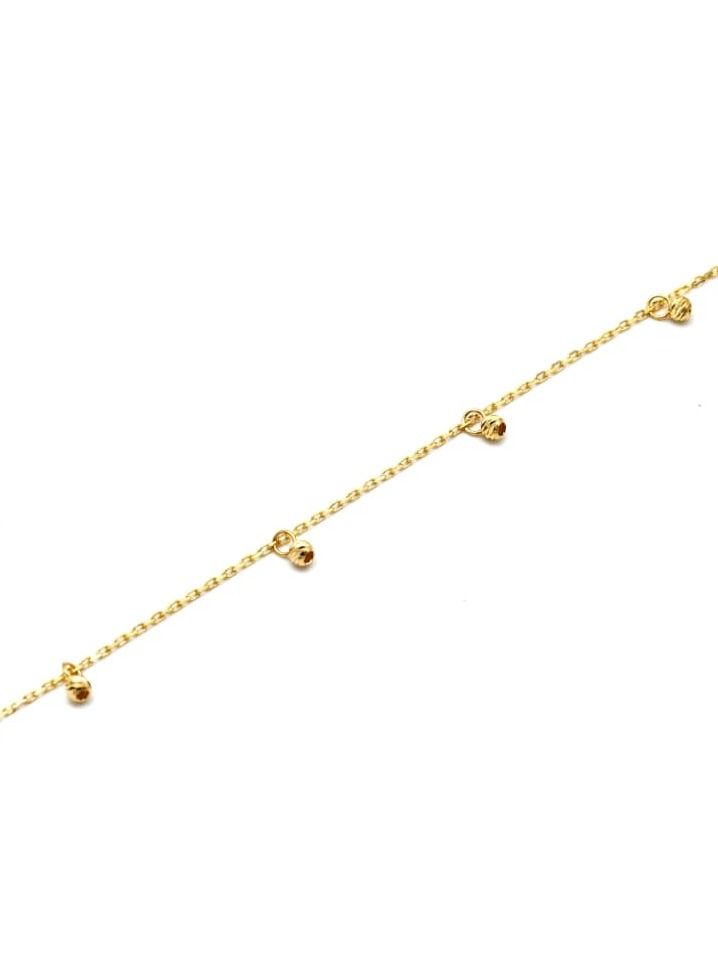 Real Gold 4 Beads Balls Bracelet 0158 BR1487