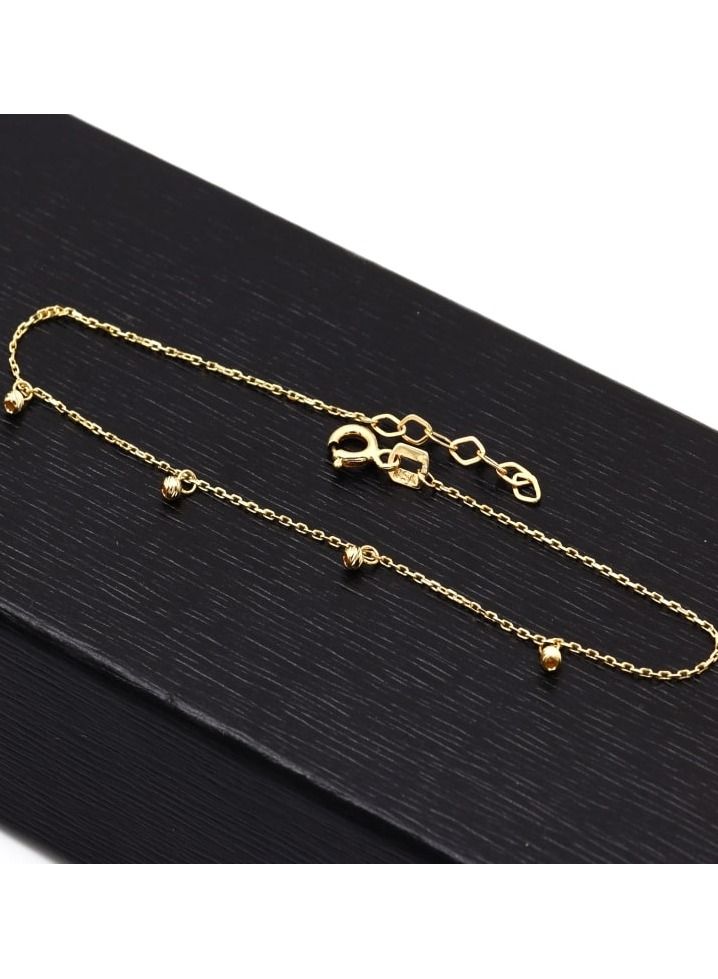 Real Gold 4 Beads Balls Bracelet 0158 BR1487