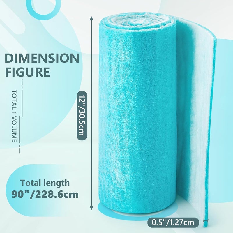 Tudomro - 90" x 12" 2 roll air vent filters cut to fit filter material, plus vent filters for air register pads - Image 2