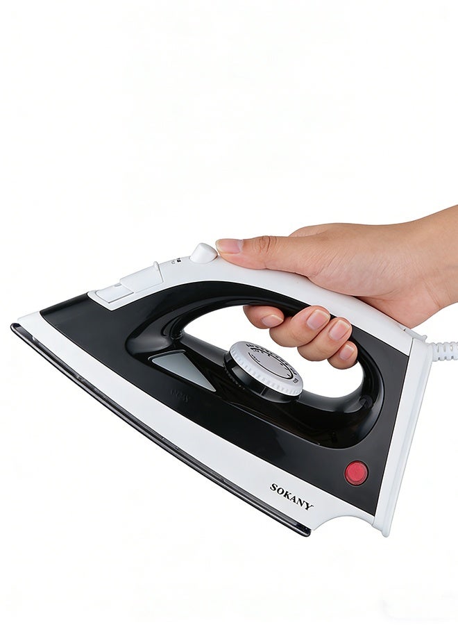 سوكاني مكواة ملابس بخارية (مكوى/كاوية) - 1400 واط، قاعدة مانعة للانزلاق، سعة ماء 100 مل، دفع بخار 60 جرام/دقيقة، درجة حرارة قابلة للتعديل، فتحة بخار لتوزيع الحرارة بشكل متساوٍ - SK-11064 أسود - Image 3