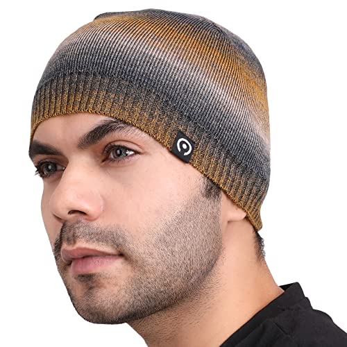 Coreteq Mixture Pattern Lightweight Skull Cap for Men and Women (Denim Yellow, Free Size, Pack of 1) - Image 1
