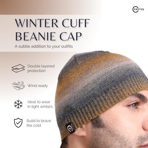 Coreteq Mixture Pattern Lightweight Skull Cap for Men and Women (Denim Yellow, Free Size, Pack of 1) - Image 3