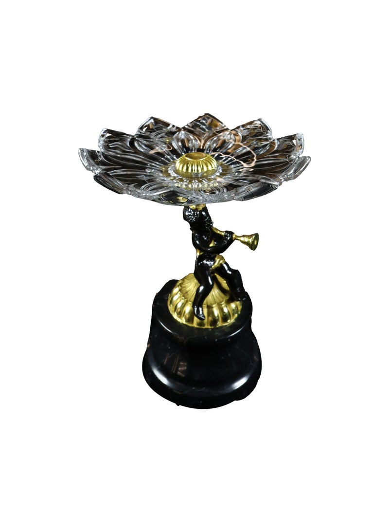 The Royal Herald – Crystal & Solid Brass Dessert Stand - Image 5