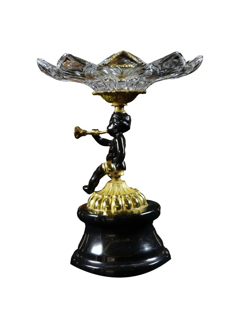 The Royal Herald – Crystal & Solid Brass Dessert Stand - Image 3