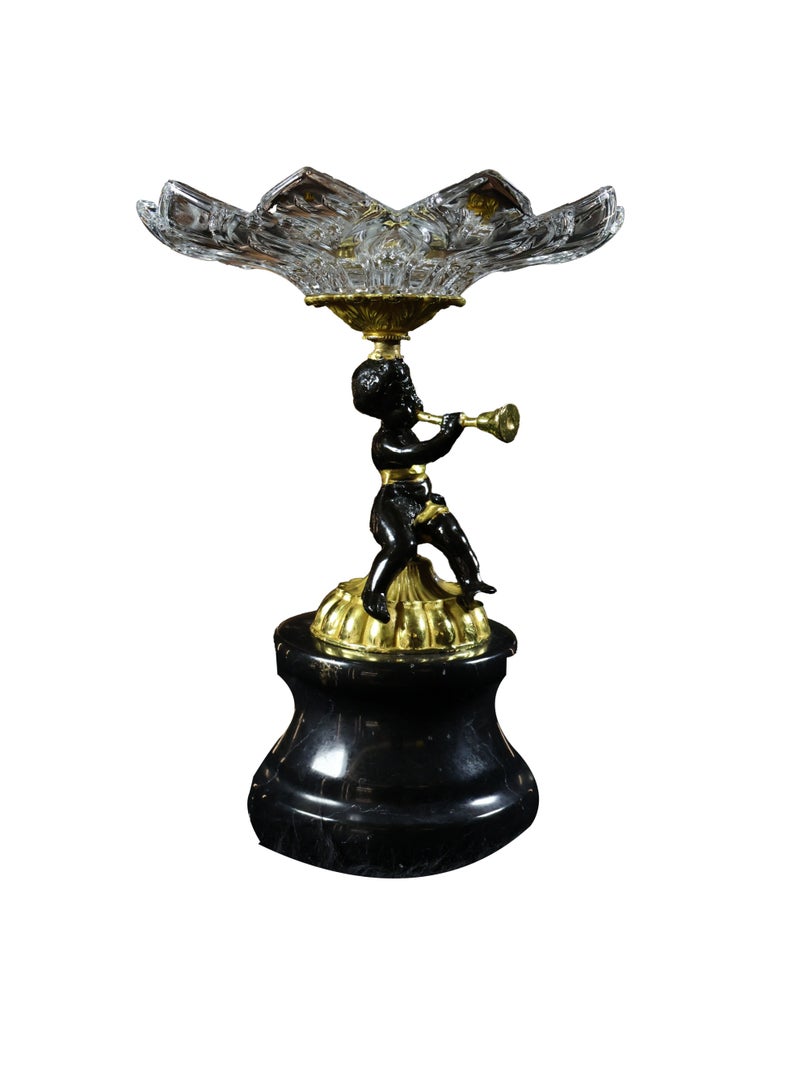 The Royal Herald – Crystal & Solid Brass Dessert Stand - Image 2