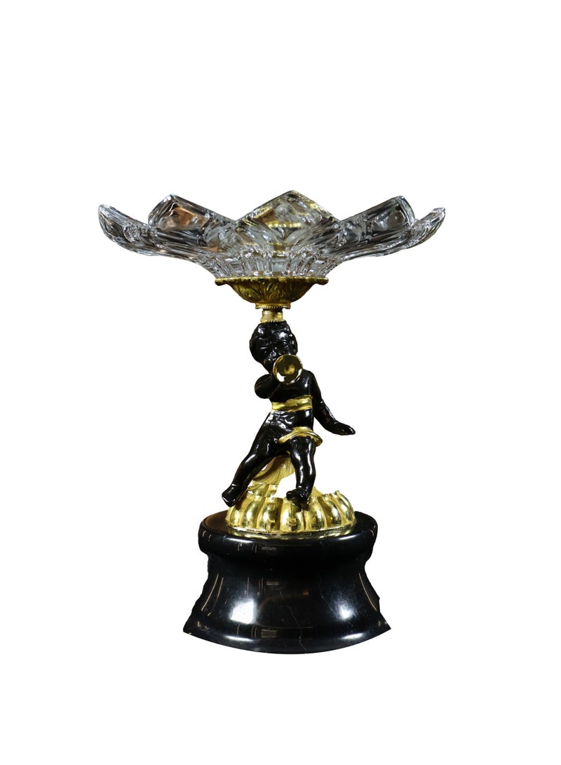 The Royal Herald – Crystal & Solid Brass Dessert Stand - Image 1