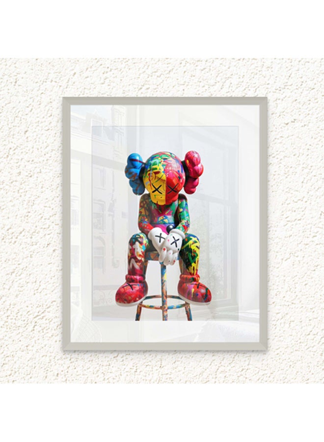 آرت دیکور  ديكور فني مؤطر بطباعة صورة فنية جميلة لفن البوب ​​KAWS، عمل فني معاصر مميز، ديكور حائط لغرفة المعيشة، غرفة النوم، المكتب، المنزل، الفنادق - Image 1